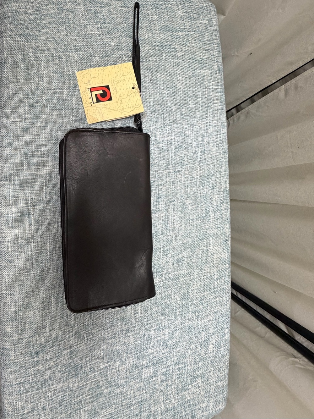 Piel  Black Leather Wristlet Wallet - Unbranded